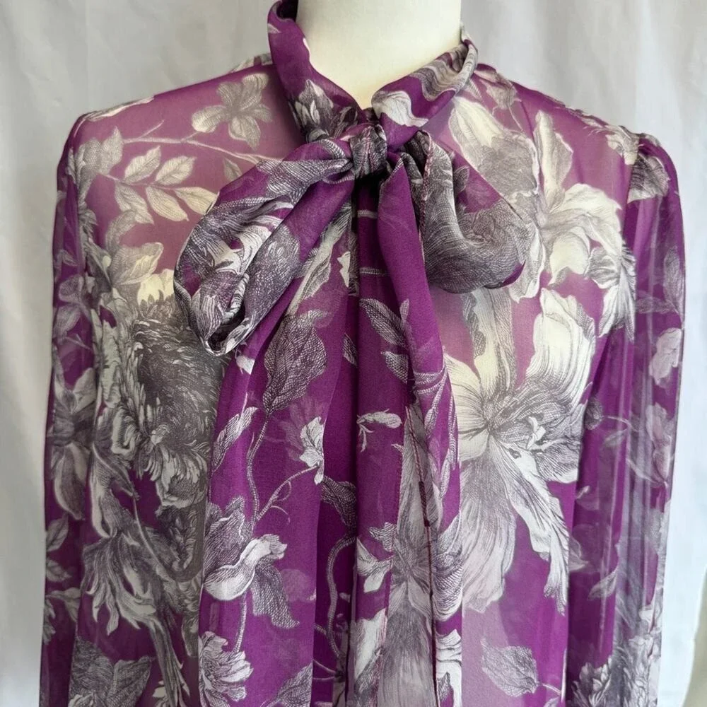 ERDEM‎ Floral Silk Blouse - Size 6